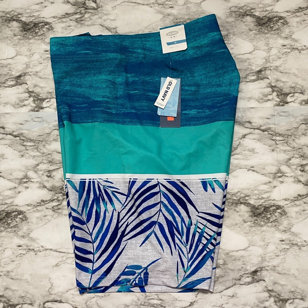 OLD NAVY CALIFORNIA Swim Trunks Board Shorts Size 38 Multicolor Drawstring NWT